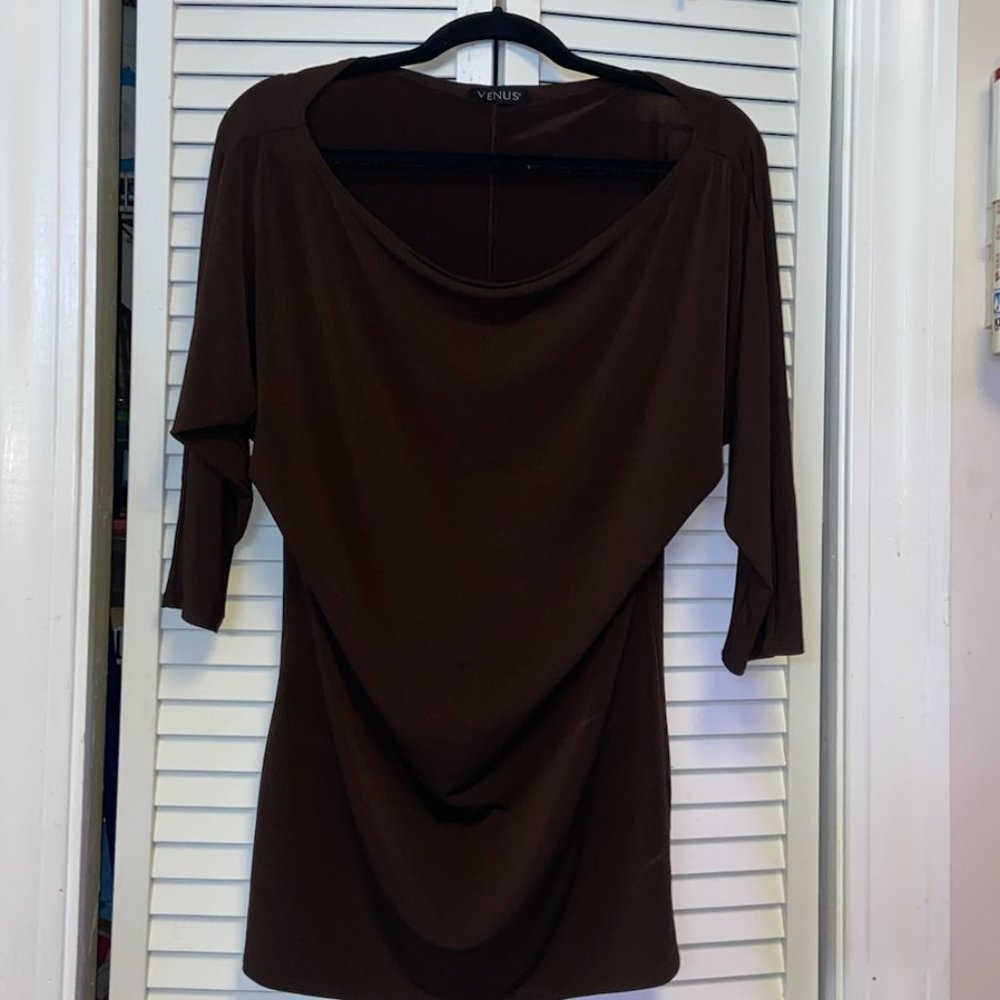Venus Boat Neck Top ¾ sleeve Size XL